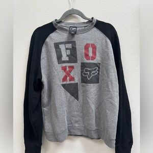 Fox Racing Men's Gray and Black Sweater